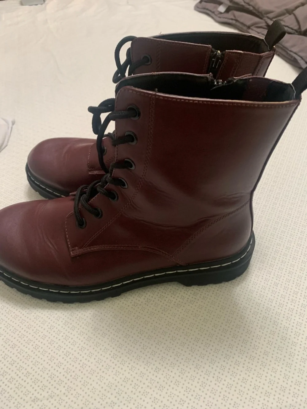 torrid Burgundy Lace-Up Combat Boots size 10.5ww - Picture 3 of 10
